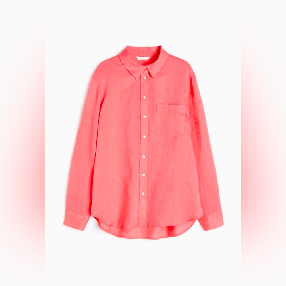 NWT H&M Linen Button Up - Size Medium